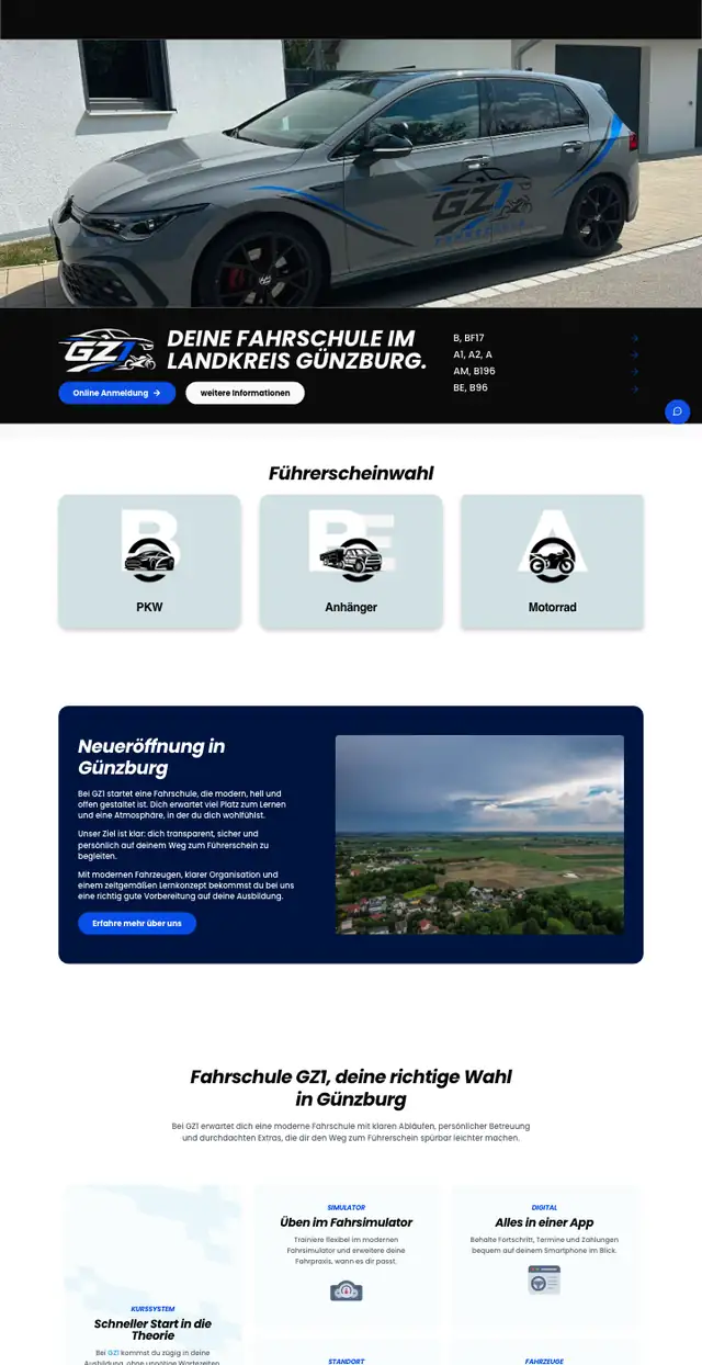 Website der Fahrschule GZ1
