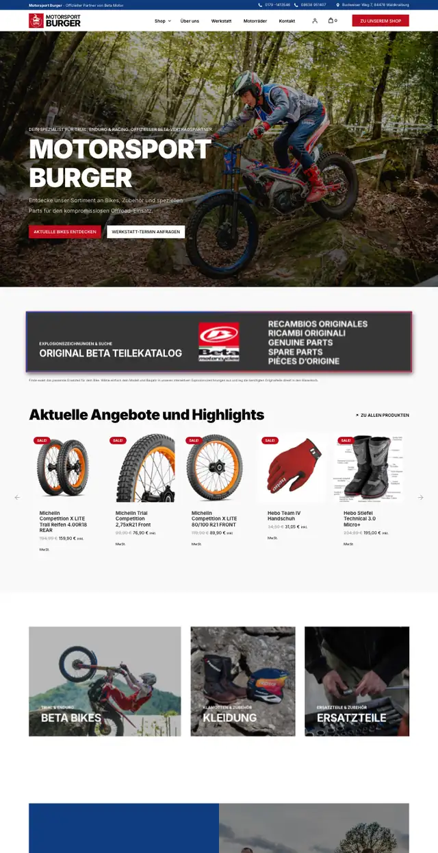 Onlineshop von Motorsport Burger